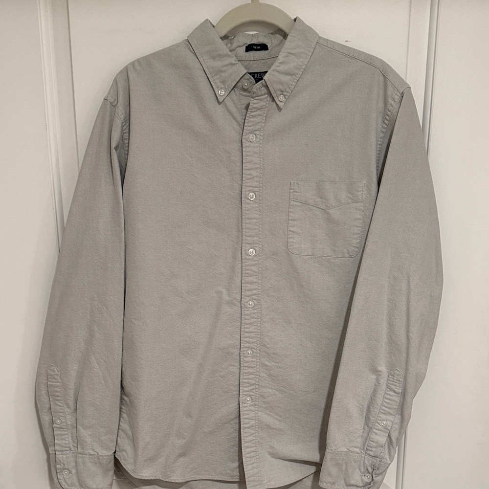 J. Crew Grey Flex Oxford, Slim Fit Button Down